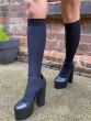 Premium Opaques 60 Denier 3D Knee Highs 2 Pair Pack - Black