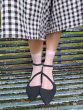 Bow Pattern Sheer Socks - Lavender