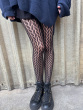 Leaf Net Pattern Tights - Black