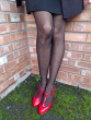 Diamond Pattern Net Tulle Tights - Black