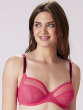 Delicate Lace Non Padded Underwired Balconette Bra - Watermelon