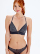 Graphic Mesh Non Wired Triangle Bra - Platinum