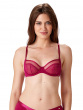Botanical Lace Underwired Balconette - Fuchsia