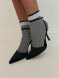 Sparkle Net Effect Anklets - Black/Silver