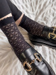 Delicate Diamond Pattern Anklets - Black