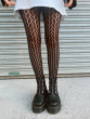 Leaf Net Pattern Tights - Black