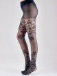 Autumn Fall Floral Tights - Black