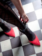 Ribbon Pattern Tights - Black