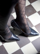 Ribbon Pattern Tights - Black