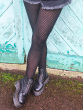 Diamond Lattice Pattern Tights - Black