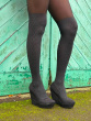 Marl Cable Sock Tights - Black/Grey