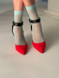 Spot Net Anklet - Aqua