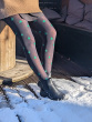All Over Christmas Tree Opaque Tights - Black Mix