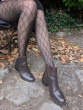 Sparkly Diamond Mesh Tights - Black/Gold