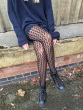 Leaf Net Pattern Tights - Black