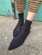 Textured Sheer Socks - Black