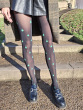 All Over Christmas Tree Opaque Tights - Black Mix