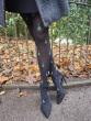 All Over Christmas Tree Opaque Tights - Black Mix