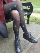 All Over Christmas Tree Opaque Tights - Black Mix