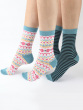 Fairisle Stripe Mix Bamboo Socks 2 Pair Pack
