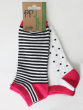 Spot Stripe Mix Bamboo Trainer Liners 2 Pair Pack