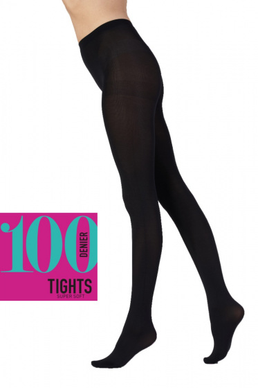 100 Denier Supersoft Opaque Tights - Black