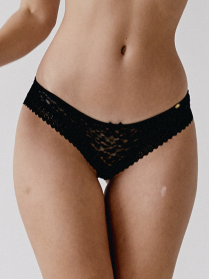 Graphic Mesh Brief - Black