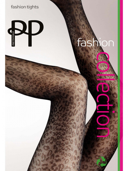 Animal Print Tights - Black