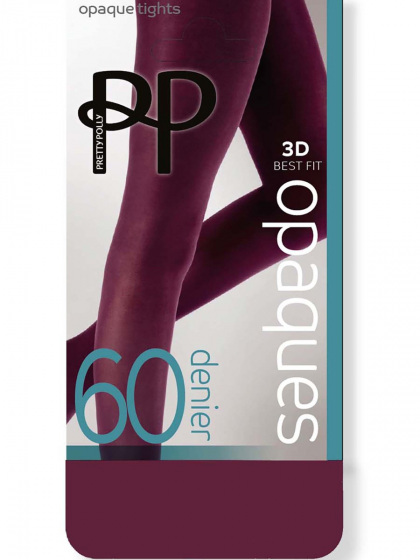 Premium Opaques 60 Denier 3D Tights - Burgundy