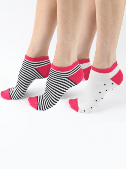 Spot Stripe Mix Bamboo Trainer Liners 2 Pair Pack