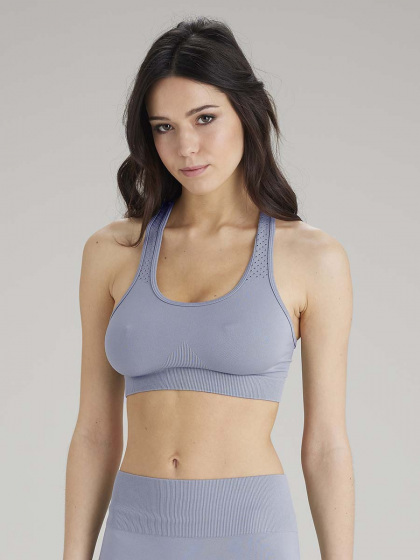 Active-Wear Crop Top - Blueberry