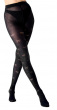 Knitted Opaques Bow Pattern Tights - Black