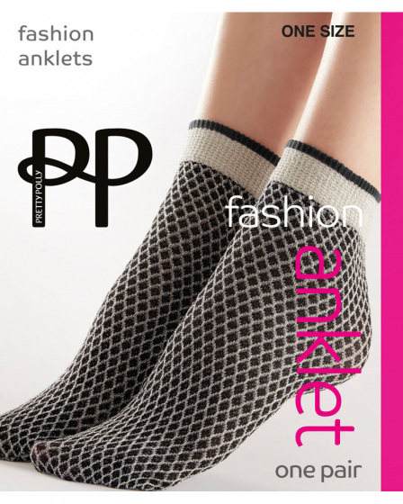 Sparkle Net Effect Anklets - Black/Silver