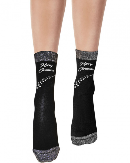 Merry Christmas Socks - Black Mix