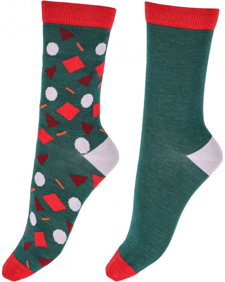 Funfetti Bamboo Socks 2 Pair Pack - Green Mix