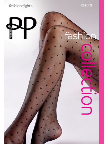 All Over Heart Tights - Black