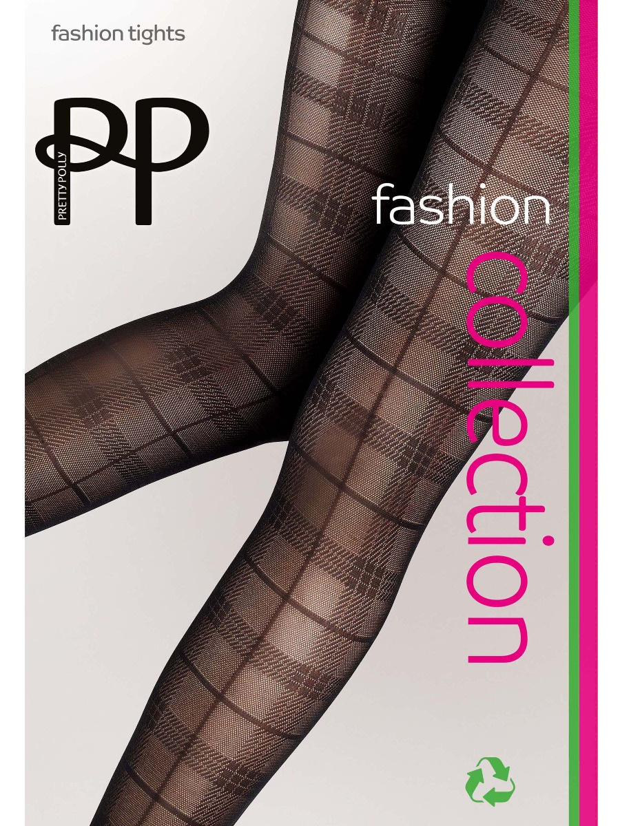 Tartan Pattern Tights, Recycled Fashion