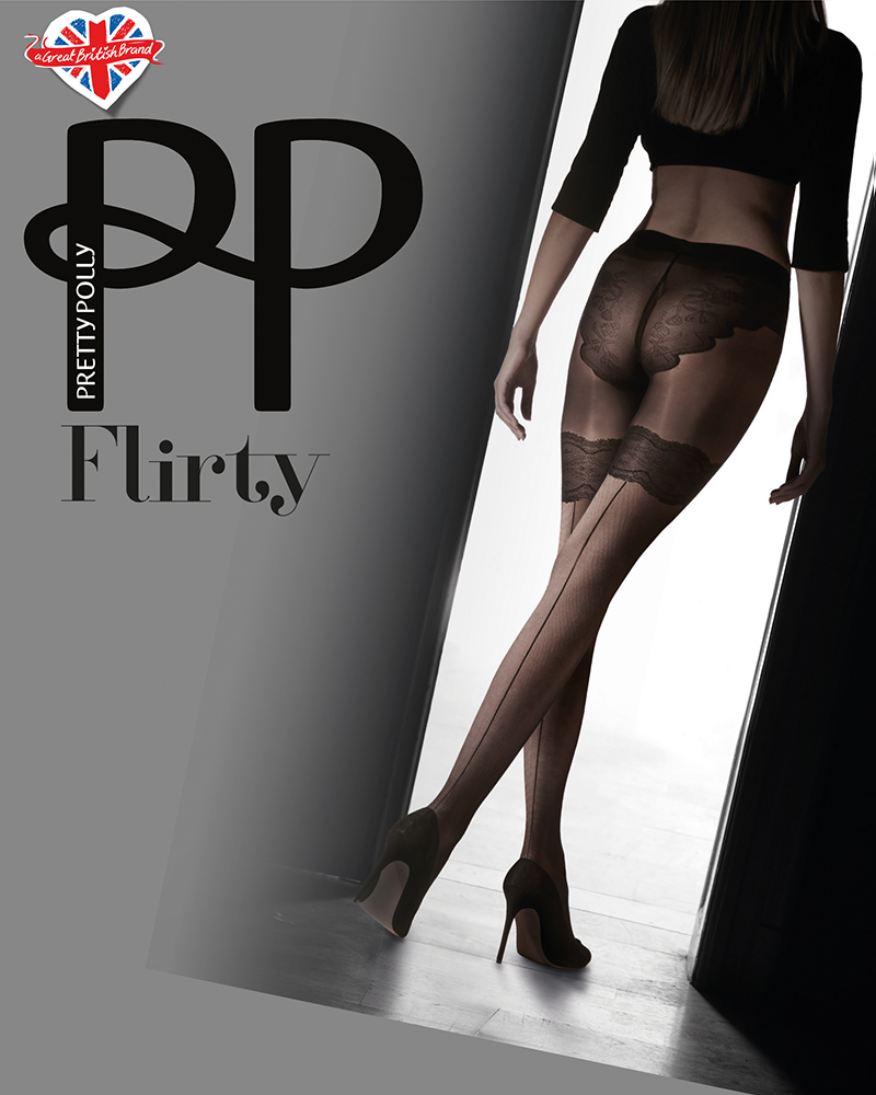 Pretty Polly BackSeam Tights with Bows-Plus Size