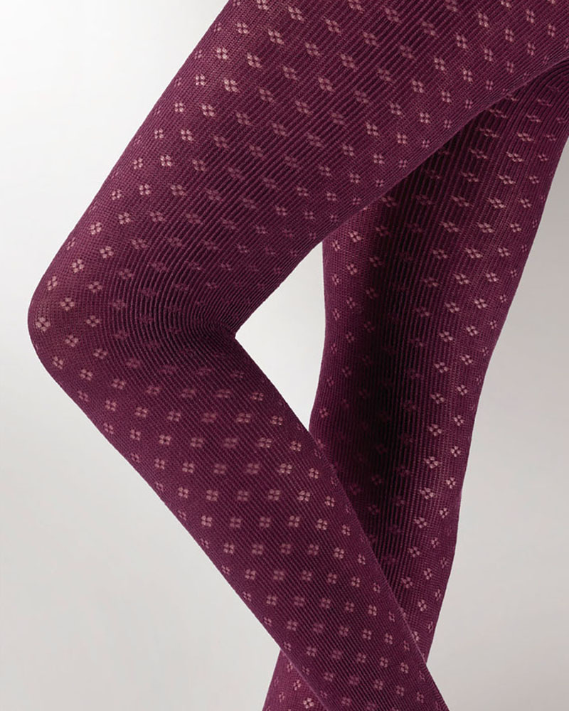 Burgundy patterned tights hot sale
