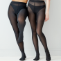 Eco 70 Denier Opaque Tights - Black. Recyclable soft Eco-Wear opaque tights from Pretty Polly with flat seams. Front legs models
