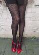 Animal Print Tights - Black