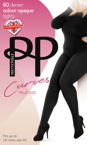 Curves 60 Denier Plush Opaque Tights - Black