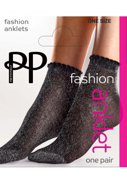 Sparkle Ankle High Sheer Socks - Black/Silver