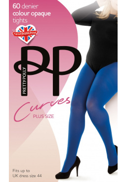 Curves Plush Opaque 60 Denier Tights - Blue