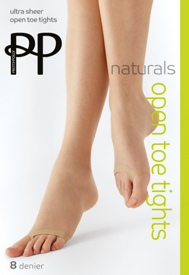 Naturals 8 Denier Open Toe Tights - Barely There