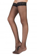 Nylons 10 Denier Lace Top Hold Ups - Black. Pretty Polly hosiery. Sheer gloss tights evoking vintage glamour, bent leg model
