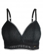 Delicate Lace Non-Wired Bra - Black