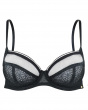 Delicate Lace Non Padded Underwired Bra - Black