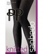 Knitted Opaques Rib Tights - Black