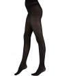 Knitted Opaques Rib Tights - Black
